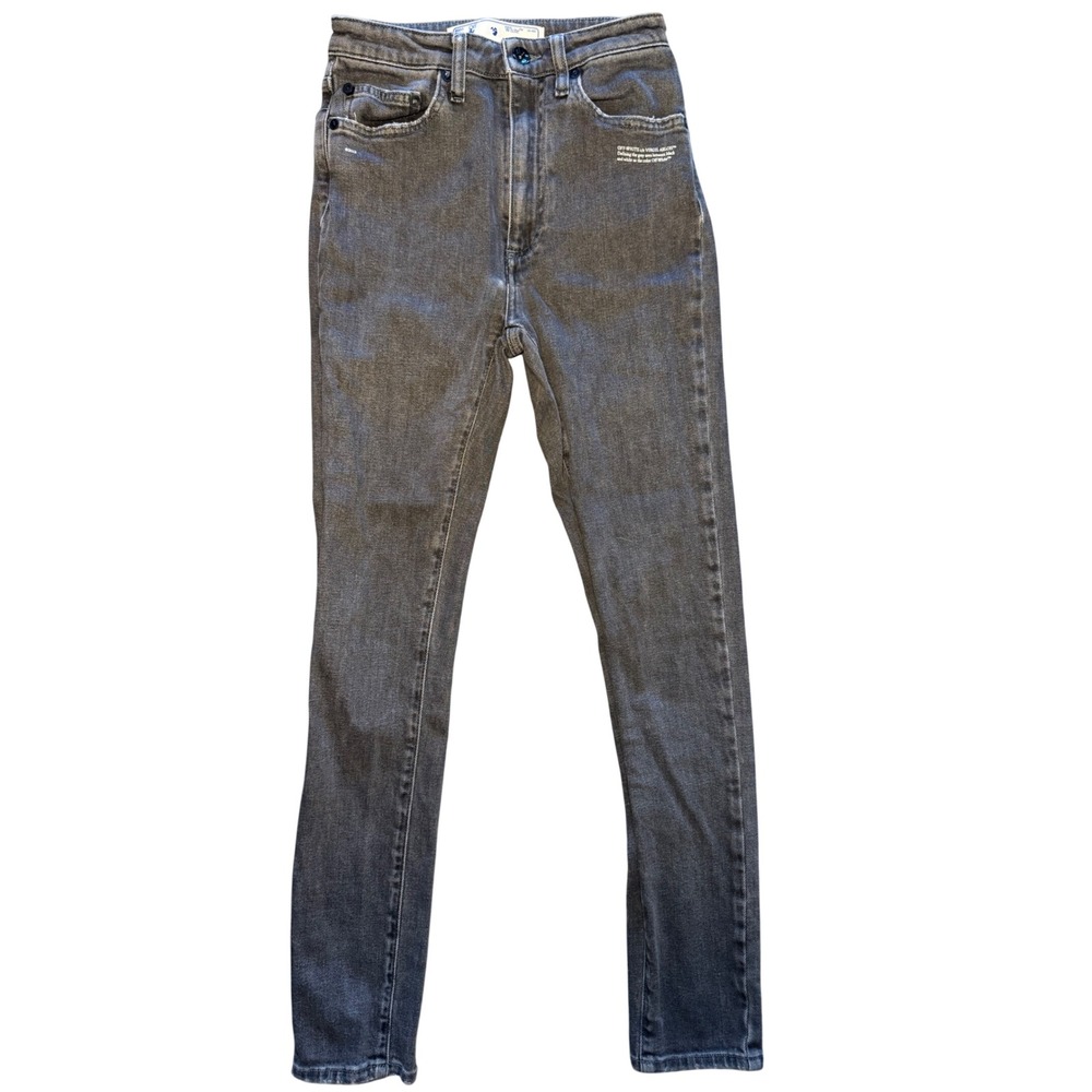Off-White c/o Virgil Abloh PERMANENT Jeans Size 25 Gray Made in Italy AUTHENTIC
